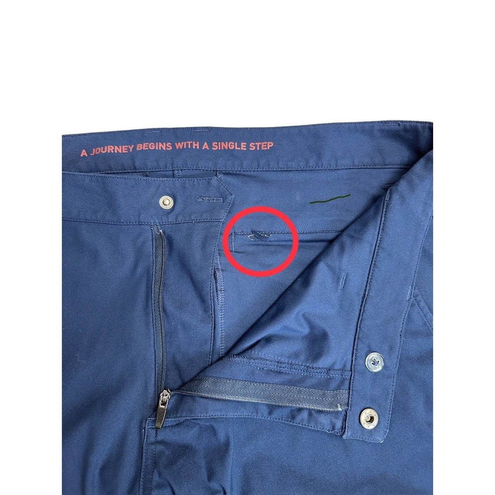 Rhone Athleisure Performance Chino Comfort Commuter Blue Pants Mens 33x35 - Picture 13 of 13